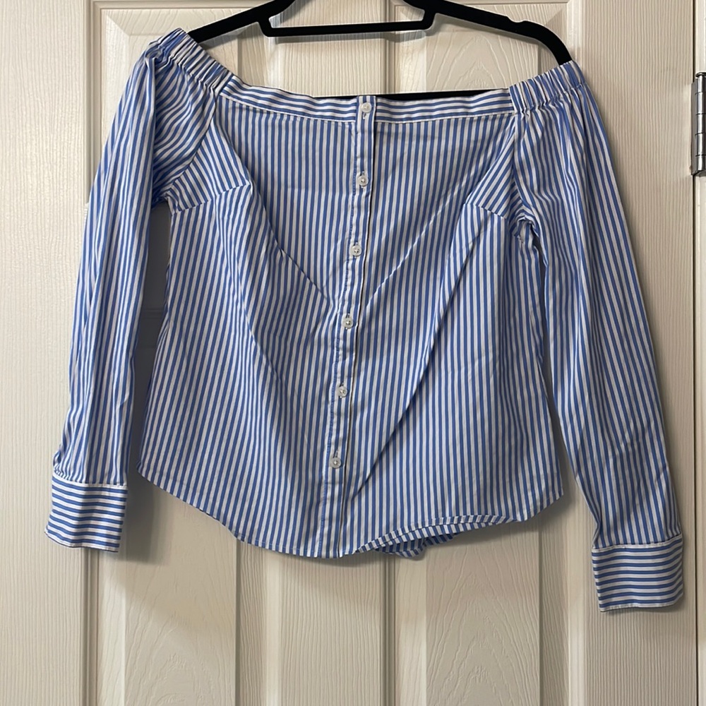 Off the shoulder button up